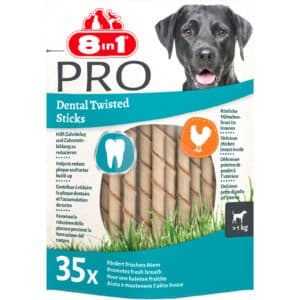 Friandise pour chien 8 IN 1 Twisted Sticks Dental (x35)