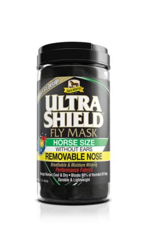 Masque anti-mouches pour cheval sans oreilles et protège-nez Absorbine Ultrashield