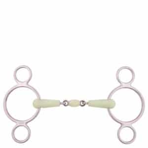 Mors 3 anneaux pour cheval réglable double brisure BR Equitation Apple Mouth