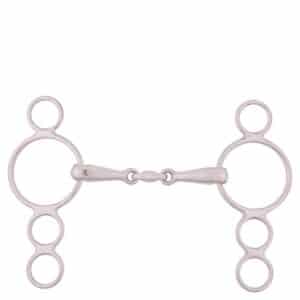 Mors 4 anneaux pour cheval réglable double brisure inox BR Equitation