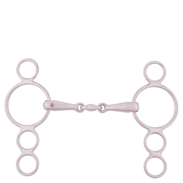 Mors 4 anneaux pour cheval réglable double brisure inox BR Equitation