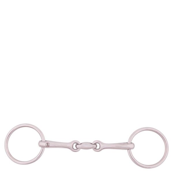 Mors de filet double brisures pour cheval en massif inox BR Equitation 13mm