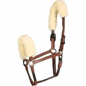 Licol pour cheval en cuir avec faux fourrure Catago