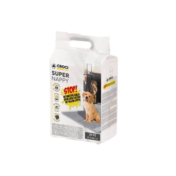 Serviette pour chien Croci Canifrance Super Nappy Charb.Actif (x30)