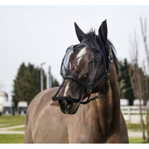 Licol et masque anti-mouches anti UV pour cheval Equithème