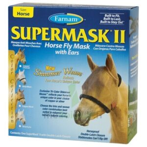 Masque anti-mouches pour cheval avec oreilles Farnam Supermask II Horse Horse