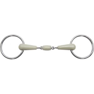 Mors 2 anneaux en flexi double brisure pour cheval Feeling