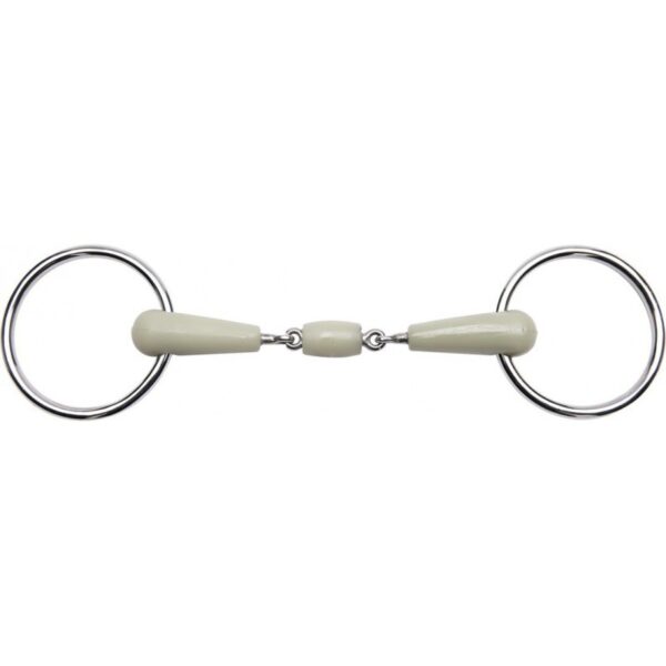 Mors 2 anneaux en flexi double brisure pour cheval Feeling