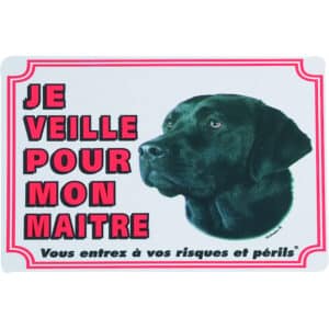 Panneau de signalisation de signalisation Flamingo Attention Au Chien Fr Labrador