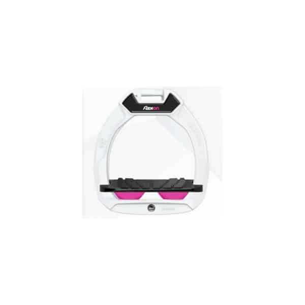 Étriers de sécurité d’équitation Incliné Grip Blanc/Noir/Rose enfant Flex-On Safe-On