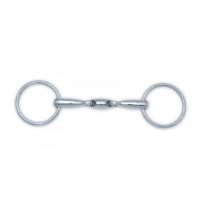 Mors 2 anneaux pour cheval incurvés double brisure HFI