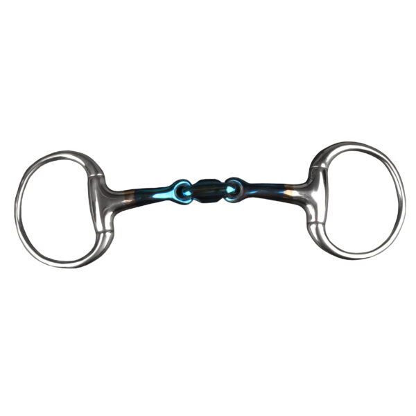 Mors 2 anneaux pour cheval double joint fer doux Horka