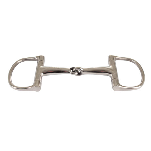 Mors 2 anneaux en D pour cheval avec joint articulé inox Horka