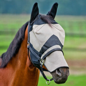 Bonnet pour cheval anti-mouches avec protection naseaux Horze