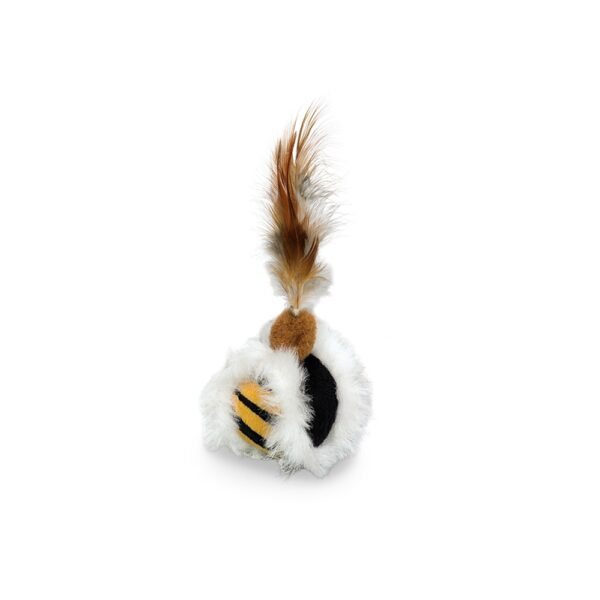 Balle pour chat peluche avec plumes