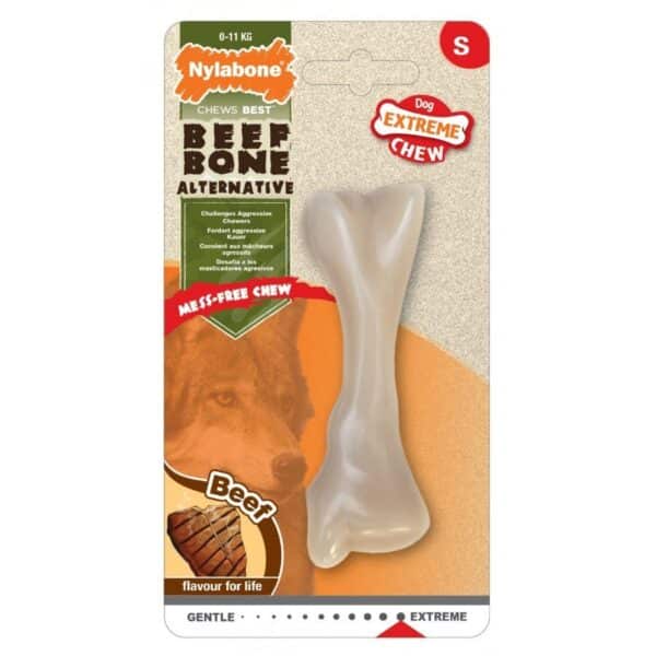 Jouet pour chien Nylabone Extreme Chew - Beef Bone S