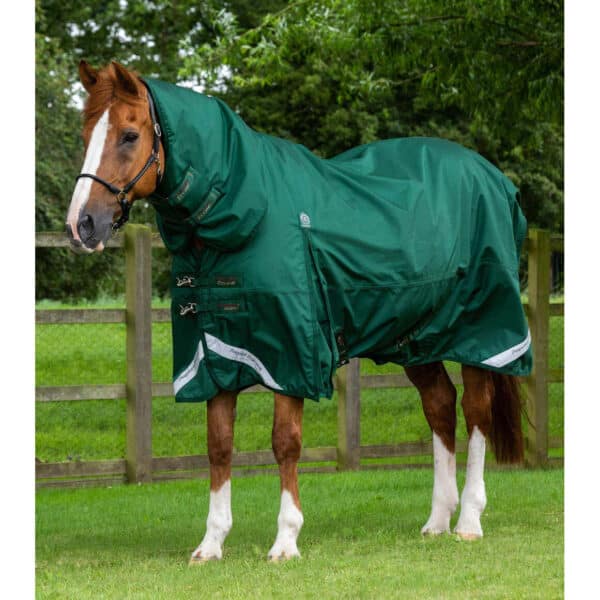 Couverture d'extérieur imperméable pour cheval avec couvre-cou Premier Equine Buster Storm Classic 220 g