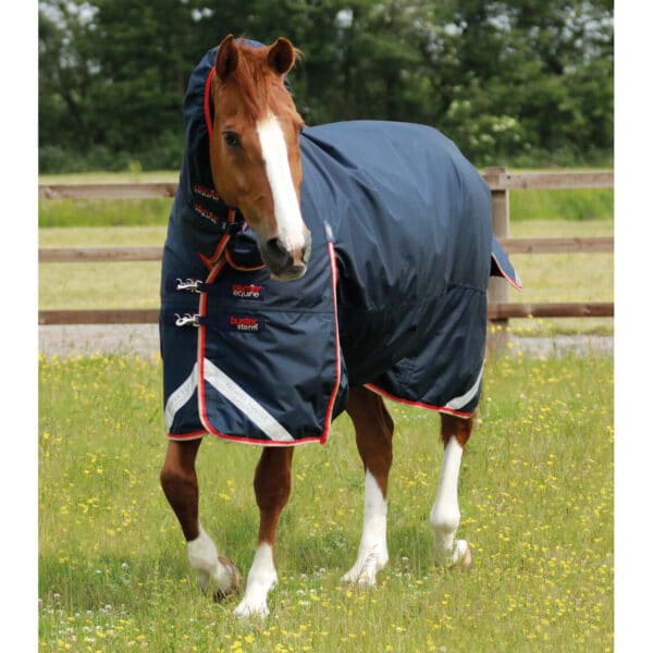 Couverture d'extérieur imperméable pour cheval avec couvre-cou  Premier Equine Buster Storm 200 g