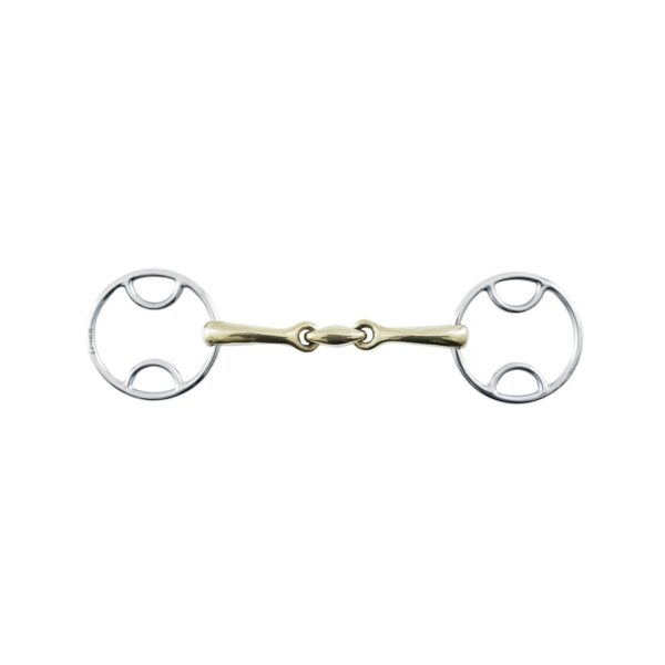 Mors double brisure pour cheval en laiton 3 effets Premier Equine