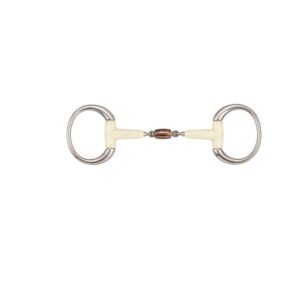 Mors olive pour cheval double articulation + rouleau en cuivre Soyo Happy mouth "contour"