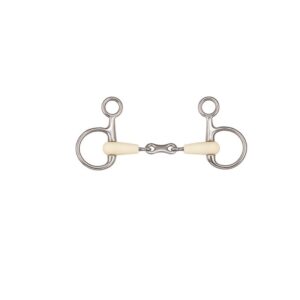 Mors baucher pour cheval double articulation + maillon Soyo Happy mouth