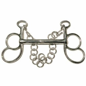 Mors de gourmette pour cheval droit en inox Tattini