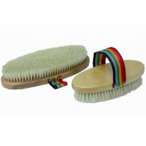 Brosse pour cheval douce en bois/soie nat.Tattini