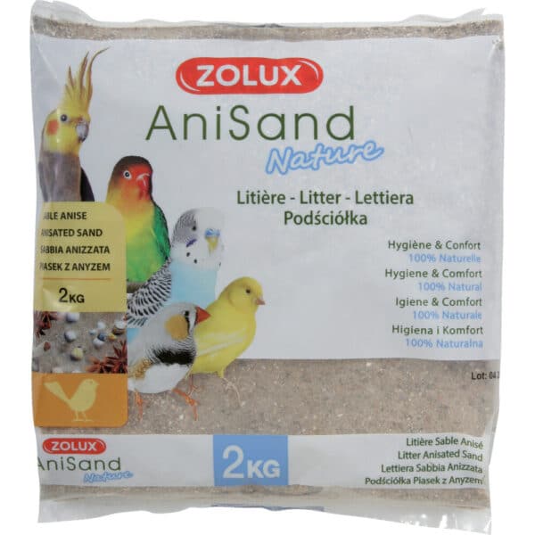 Litière sable anisand crystal pour oiseaux Zolux