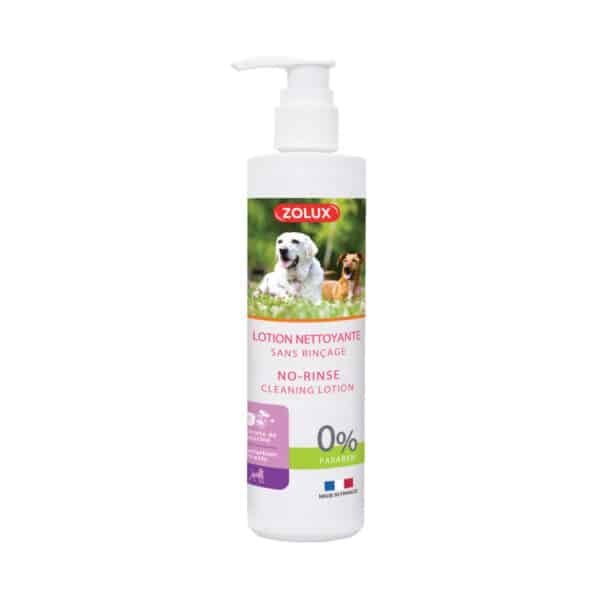 Liquide nettoyant sans rinçage pour chien